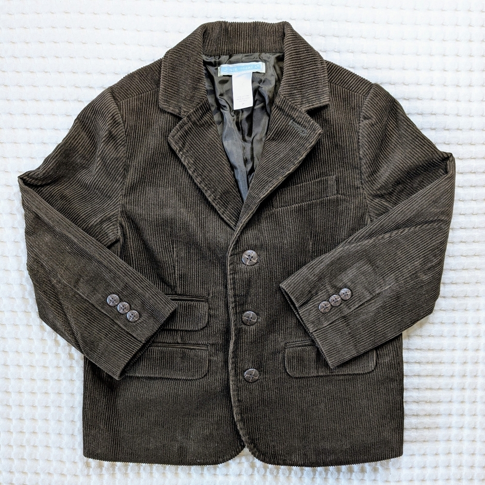 Janie And Jack Chocolate Brown Corduroy Kids Blazer Suit Jacket Size 2T Formal